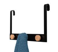Amig - Crochet pour radiateur de Salle de Bain - Porte-Serviettes Noir avec Crochets en Bambou - Patère sans perçage - Design Moderne et Minimaliste