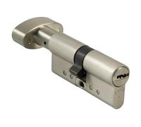 Amig - Cylindre de sécurité avec panneton | Serrure pour portes | Barillet de Haute Sécurité | Anti-crochetage et Anti-bumping | Inclut 5 clés | Chromé Mat | Dimensions : 80 (40-40 mm)