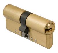 Amig - Cylindre de sécurité | Serrure de porte | Double attelage | Anti-chocs | Comprend 5 clés | Or mat | Dimensions : 80 (40-40mm)