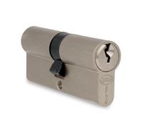 AMIG - Cylindre Securite Porte Entree en Bois - Taille 60 (30-30) mm - 5 Goupilles - Anti-perçage - Lévre de 15 mm - Inclus 3 Clés en Laiton - Fini Mat