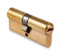 Amig - Cylindre de Sécurité Laiton | 6 Broches | Système Anti-Perçage | 5 Clés Incluses | Utilisation sur Portes en Bois, Charnière Décorative, Poli, 80 (35-45 mm)