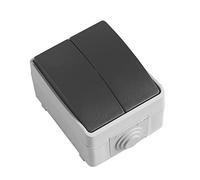 Amig - Double interrupteur étanche IP54 | Résistant à l'eau | 10 A 230 V pour extérieur et intérieur | Polycarbonate durable | Idéal Terrasse & Jardin, Multicolore