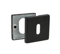 Amig - Douille pour poignées de rosette carrée | Mod. 6RX | 54 x 54 mm | Emboutissage de serrure | Compatible avec clé à douille | Acier inoxydable noir