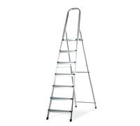 Amig - Échelle Pliable 7 marches de 8 cm de Largeur | Escabeau Antidérapant avec Poignée | Légère, Stable et Résistante | Parfaite pour Les Tâches Domestiques et l'Usage Professionnel