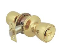 Amig - Ensemble de boutons - Laiton Poli - 18,5x 8 cm - Avec loquet - Fonction privée - Dispositif d'urgence extérieur et serrure intérieure - Porte 35-45mm