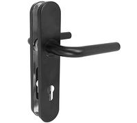 Amig - Ensemble de Poignées avec Plaque en Polypropylène pour Portes | 245 x 45 mm | Carré de 8 mm | Design Simple Idéal pour votre Maison ou Bureau | Avec Béquille | Acier et Polypropylène Noir