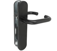 Amig - Ensemble de Poignées avec Plaque en Polypropylène pour Portes | 245 x 45 mm | Carré de 8 mm | Design Simple Idéal pour votre Maison ou Bureau | Acier et Polypropylène Noir