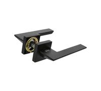 Amig - Ensemble de Poignées pour Portes | Mod. ZAHORA | 51 x 146 mm | Aluminium Noir Mat | Avec Entrée de Clé | Design Élégant et Simple | Poignée à Prise Ergonomique