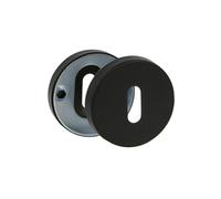 Amig - Entrée de clé pour poignées sur rosace ronde - Mod. 4RX - Ø53 mm - Pour serrures à clé à gorge - Ø53 mm, épaisseur 8 mm - Jeu de 2 entrées de clé avec vis - Acier inoxydable noir