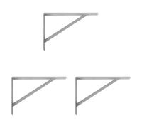 Amig - Équerre d'étagère murale | Console pour étagère | Support étagère en Acier | Coleur: Gris Métallisé | Dimensions: 400 x 275 | Poids max.: 225 kg (Lot de 3)