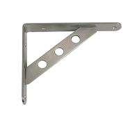 Amig - Équerre d'étagère murale | Console pour étagère | Support étagère en Acier | Coleur: Nickel Brossé | Dimensions: 200 x 160 | Poids max.: 370 kg