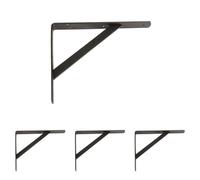 Amig - Équerre d'étagère murale | Console pour étagère | Support étagère en Acier | Coleur: Noir | Dimensions: 250 x 200 | Poids max.: 330 kg (Lot de 4)