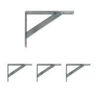 Amig - Équerre d'étagère murale | Console pour étagère | Support étagère en Acier | Coleur: Zingué | Dimensions: 250 x 200 | Poids max.: 330 kg (Lot de 4)