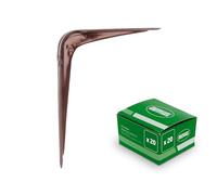 Amig - Équerre en acier | Pack de 20 pièces | 250 x 200 mm (10'' x 8'') | Finition marron | Mod.1