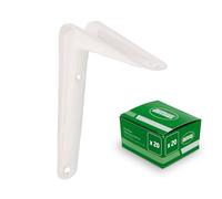 Amig - Équerre en acier - Solution pratique et durable - Facile à installer et résistante - Idéal pour la fixation et l'assemblage, finition blanche, 200 x 150 mm (10'' x 6'')