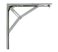 Amig - Équerre pliante d'étagère murale | Console pour étagère | Support étagère en Acier | Coleur: Chromé | Dimensions: 200 x 185 | Poids max.: 50 kg