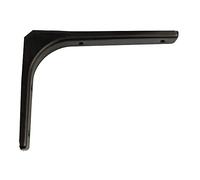 Amig - Équerre pour étagères murales, Escuadra métallique pour tablettes, Palomilla pour étagères, Support pour étagère, Acier, Couleur noire, Dimensions : 200x150 mm, Poids max. recommandé : 45 Kg.
