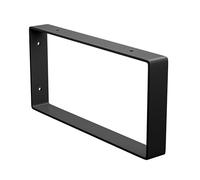 Amig - Support rectangulaire pour étagères industrielles | 126 x 261 x 30 mm | Acier | Couleur : Noir mat | Angle pour étagères | Équerres métalliques noires