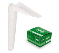 Amig - Équerres en acier polyvalentes - Résistant et facile à installer - Solution de fixation pratique - Finition blanche, 150 x 125 mm, lot de 20 pièces