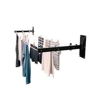 Amig - Étendoir Mural latéral Mod. 3 - Étendoir 2 Bras avec 6 poulies en Acier Inoxydable - pour 3 Cordes - Acier -Peinture époxy - Usage extérieur - 450 mm - Accessoires de Fixation - Couleur Noir