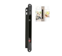 Amig - Fermeture à encastrer pour fenêtres et portes coulissantes en aluminium - Serrure à crochet à encastrer - Dimensions : 174 x 23 mm - Couleur noire - Bord arrondi - Installation avec vis