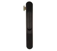Amig - Fermeture à glissière pour fenêtres et portes coulissantes en aluminium Mod.37000 | Crochet à encastrer | En aluminium finition noire | Dimensions : 169 x 23 mm