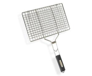 Amig - Fireplus Barbecue Grill | Double Grille en Acier Inoxydable | Avec Poignée en Caoutchouc Antidérapante | Avec Verrouillage de Sécurité | Dimensions: 32x21,5cm