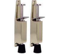 Amig - Fixation sur pied en caoutchouc pour tenir et maintenir les portes ouvertes - Butée verticale de Zamak - Anti Porte-bagages - Dimensions : 120 x 25 mm - Coulissage: 28 mm - Doré (Lot de 2)