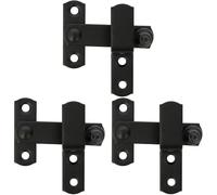Amig - Fléau pour contrevent avec rabat - fermeture de sécurité pour fenêtres - noir - ferrures pour jardin et extérieur - acier - dimensions : 60 x 46 mm| Style : rustique. (Lot de 3)