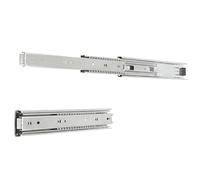 Amig - Glissières de Tiroir Métalliques | Extraction Totale avec Billes en Acier | Résistant à la corrosion | Pour Meubles de Maison et Bureau, Argent Métallique, 300 x 45 mm, Alliage d'Acier