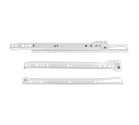 Amig - Glissières pour tiroirs | Roulettes pour un glissement fluide | Capacité de charge 18 kg | Utilisation pour meubles de maison et bureau, Blanc, 350 x 37 mm, Acier allié