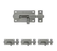 Amig - Goupille de chevauchement pour portes Mod.800 | Loquet de sécurité pour fermeture horizontale ou verticale | Acier inoxydable | Dimensions : 50 x 38 mm | Vis tire-fond inclus (Lot de 4)