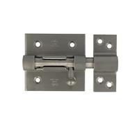 Amig - Goupille de suralimentation | 70 x 67 mm | Portes de passage en bois | Trou porte-bagages ø 8 mm | Loquet pour salle de bain, chambre ou bureau | Verrou de sécurité | Acier inoxydable 18/8 mat