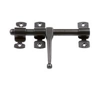 Amig - Goupille de suralimentation pour porte Mod.584 | 120 x Ø12 mm | Loquet de sécurité pour fermeture horizontale | Acier fini noir | Avec Tire-fonds