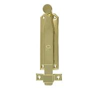 Amig - Goupille de suspension pour portes Mod.310 | Loquet de sécurité doré pour fixation horizontale ou verticale | Zamak avec finition laiton | Dimensions : 150 x 38 mm