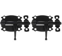 Amig - Goupille Décorative en Acier | Verrou à Plaque Sécurisé | Pour Portes et Meubles | Installation Facile | Charnière Décoratif | Arrêt de Volet Battant, Noir, 40 mm, Acier allié (Lot de 2)