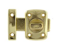 Amig - Goupille en Laiton Verni 388 | Serrure de Sécurité pour Cabine de Douche | Charnière Finition Cuir | Poignée Carré 8 mm, Laiton Verni, 30 mm