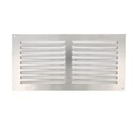 Amig - Grille de ventilation rectangulaire en Aluminium avec moustiquaire | Grilles d'aération pour sortie d'air | Idéal pour plafonds | Dimensions : 150 x 300 mm | Couleur: Argent