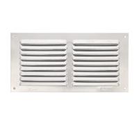 Amig - Grille de ventilation rectangulaire en Aluminium avec moustiquaire | Grilles d'aération pour sortie d'air | Idéal pour plafonds | Dimensions : 100 x 200 mm | Couleur: Argent