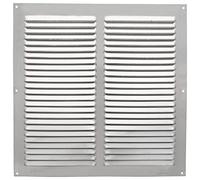 Amig - Grille de ventilation carrée en Aluminium avec moustiquaire | Grilles d'aération pour sortie d'air | Idéal pour plafonds | Dimensions : 300 x 300 mm | Couleur: Argent
