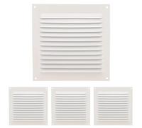 Amig - Grille de ventilation carrée en Aluminium | Grilles d'aération pour sortie d'air | Idéal pour plafond de cuisine et de salle de bain | Dimensions : 150 x 150 mm | Couleur: Blanc (Lot de 4)