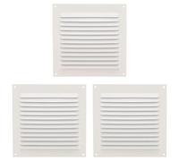 Amig - Grille de ventilation carrée en Aluminium | Grilles d'aération pour sortie d'air | Idéal pour plafond de cuisine et de salle de bain | Dimensions : 150 x 150 mm | Couleur: Blanc (Lot de 3)