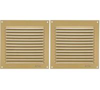 Amig - Grille de ventilation carrée en Aluminium | Grilles d'aération pour sortie d'air | Idéal pour plafond de cuisine et de salle de bain | Dimensions : 150 x 150 mm | Couleur: Dorée (Lot de 2)