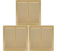 Amig - Grille de ventilation carrée en Aluminium | Grilles d'aération pour sortie d'air | Idéal pour plafond de cuisine et de salle de bain | Dimensions : 200 x 200 mm | Couleur: Dorée (Lot de 3)