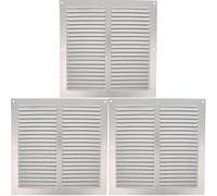 Amig - Grille de ventilation carrée en Aluminium | Grilles d'aération pour sortie d'air | Idéal pour plafond de cuisine et de salle de bain | Dimensions : 250 x 250 mm | Couleur: Argent (Lot de 3)