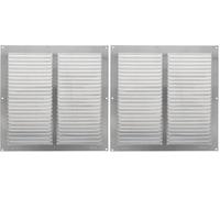 Amig - Grille de ventilation carrée en Aluminium | Grilles d'aération pour sortie d'air | Idéal pour plafond de cuisine et de salle de bain | Dimensions : 300 x 300 mm | Couleur: Argent (Lot de 2)