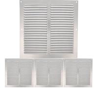 Amig - Grille de ventilation carrée en Aluminium | Grilles d'aération pour sortie d'air | Idéal pour plafond de cuisine et de salle de bain | Dimensions : 250 x 250 mm | Couleur: Argent (Lot de 4)