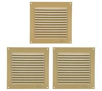 Amig - Grille de ventilation carrée en Aluminium | Grilles d'aération pour sortie d'air | Idéal pour plafond de cuisine et de salle de bain | Dimensions : 150 x 150 mm | Couleur: Dorée (Lot de 3)