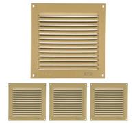Amig - Grille de ventilation carrée en Aluminium | Grilles d'aération pour sortie d'air | Idéal pour plafond de cuisine et de salle de bain | Dimensions : 150 x 150 mm | Couleur: Dorée (Lot de 4)