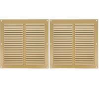 Amig - Grille de ventilation carrée en Aluminium | Grilles d'aération pour sortie d'air | Idéal pour plafond de cuisine et de salle de bain | Dimensions : 200 x 200 mm | Couleur: Dorée (Lot de 2)